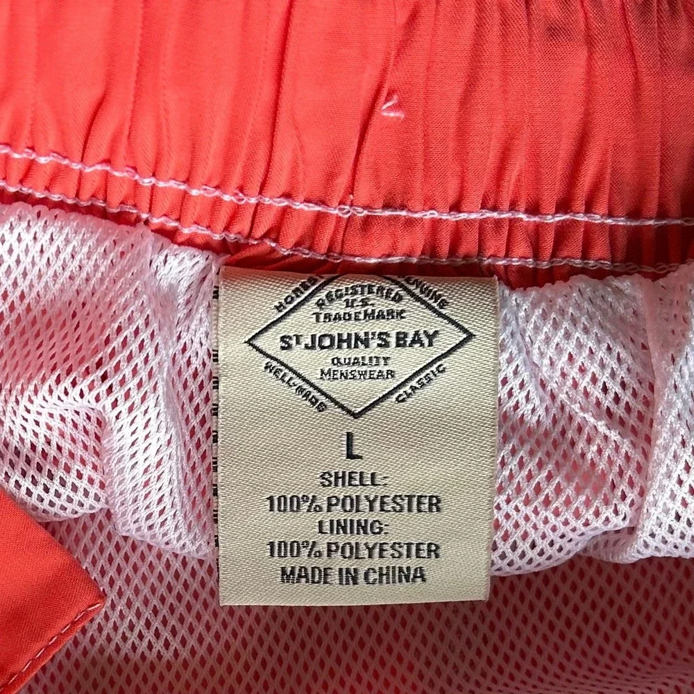 NWT‎ St Johns Bay Mens Cargo Swim Trunks Dubarry Coral Pink UPF 50+ Large